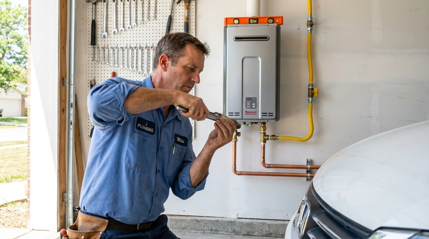 Tankless water heater installation by a Johns Plumbing LLC plumber in Happy Valley